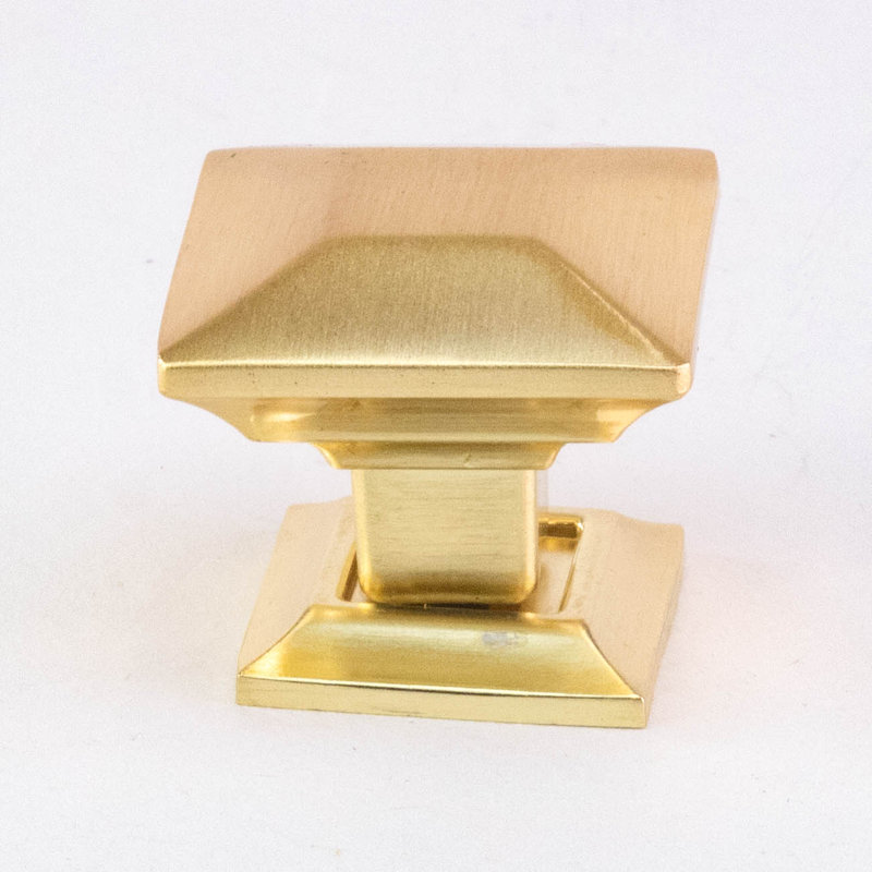 Arcadia Square Knob, Brass