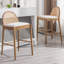 Tabourets de bar modernes avec tabourets de bar rembourrés avec dossier en rotin et pieds en bois-319297922-319297921