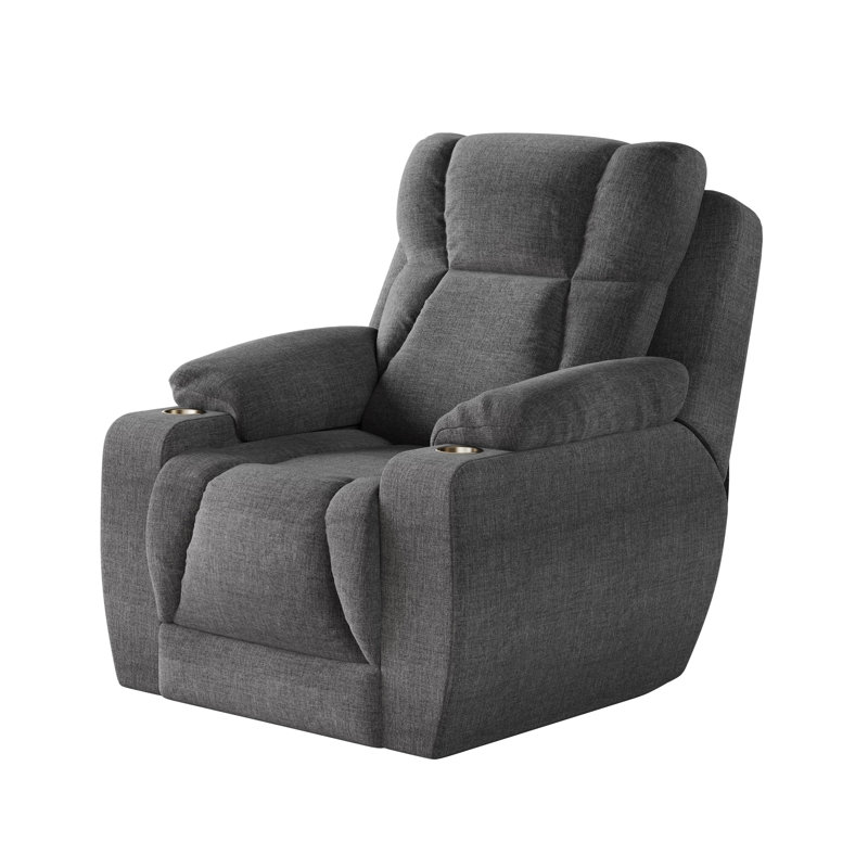 Fauteuil inclinable près du mur pour homme, Microfibre, Gris foncé