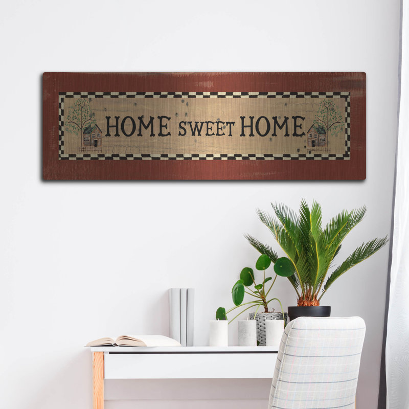 «Home Sweet Home» par Erin Clark, art mural en métal, H 16 po x l 48 po