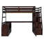 Lit mezzanine double avec 7 tiroirs, 2 tablettes et un cadre de bureau pour une utilisation de longue durée-307006501