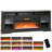 Fireplace TV Stand for TVs Up to 80 Inches, Modern Entertainment Center with 36" Glass Electric Fireplace & LED Lights, TV Console with Open Storage and Side Cabinets for Living Room, Gray-69494981
