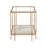 Kaiesha Champagne Gold Finish With Geometric Pattern Glass End Table
