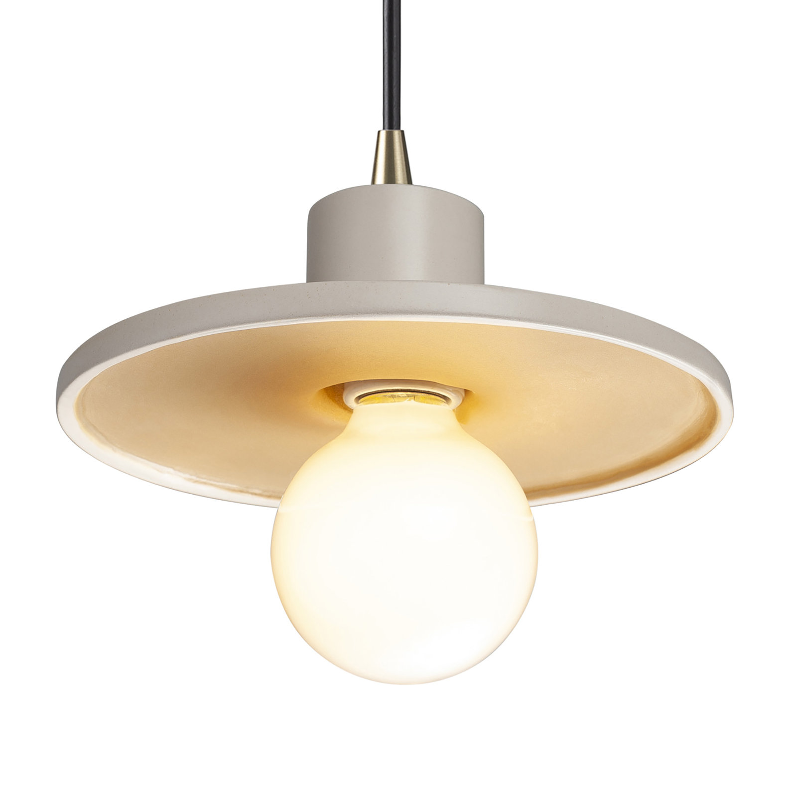 Marlena Dimmable Single Light Pendant, Matte White/Champagne Gold, Antique Brass