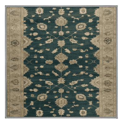 Machine Washable Overdyed Green Area Rug