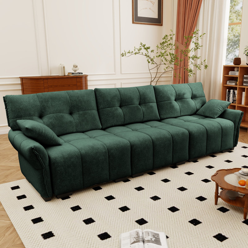 Canapé modulaire rembourré en chenille 2P + 3P, Vert