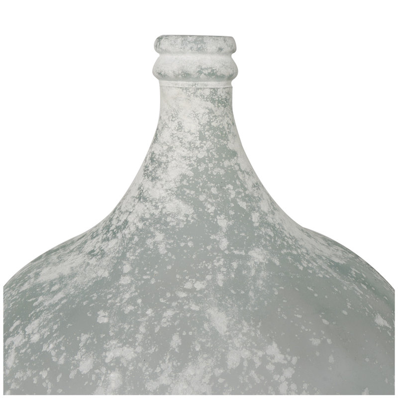 Bouteille décorative en verre faite à la main Rhaegan, H 21,9 po x l 14,3 po x P 14,3 po