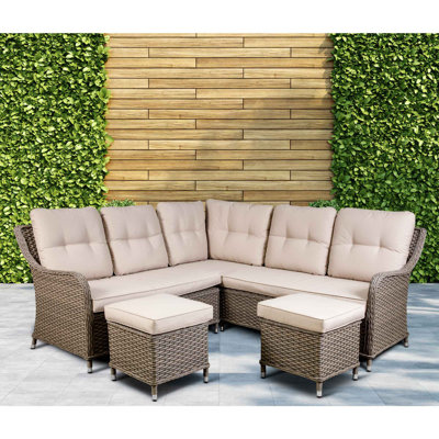 Adone Polyethylene (PE) Wicker 6 - Person Seating Group with Cushions