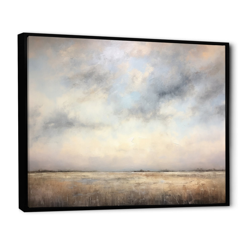 «Meadow Minimalisme Horizon II», reproduction sur toile, H 30 po x l 40 po, Cadre flottant noir