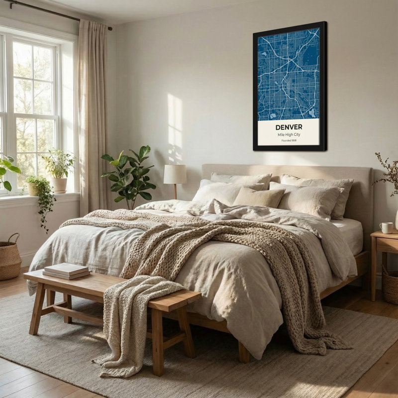 Motif de carte bleue avec lignes blanches et texte, H 18 po x l 12 po