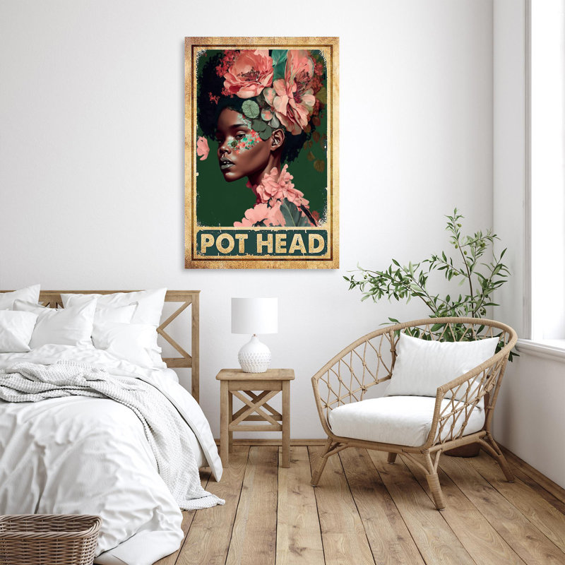 «Pink Flower Pot Head», impression sur toile, H 36 po x l 24 po x P 1,25 po