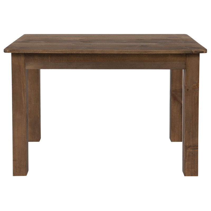 Dejon Rectangular Solid Pine Farmhouse Dining Table, Antique Rustic, 30"W x 46"L