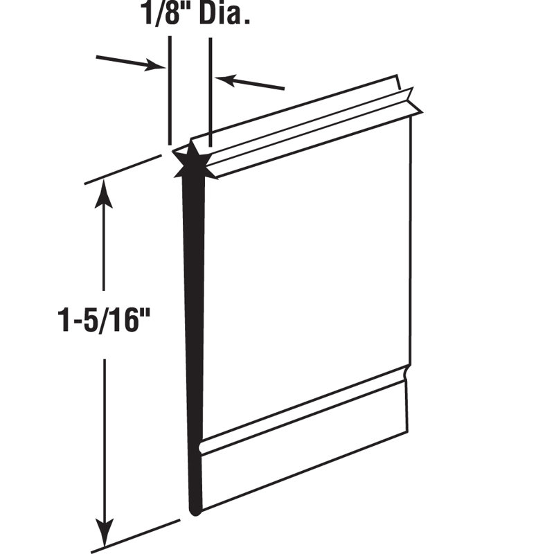 Shower Door Bottom Sweep, Star Insert Shape, 1-5/16 In. Wide, 36 In.