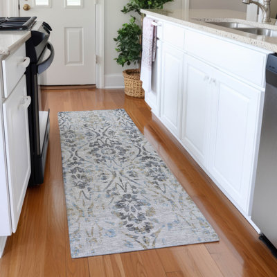 Tapis gris Prisco lavable à la machine de qualité supérieure