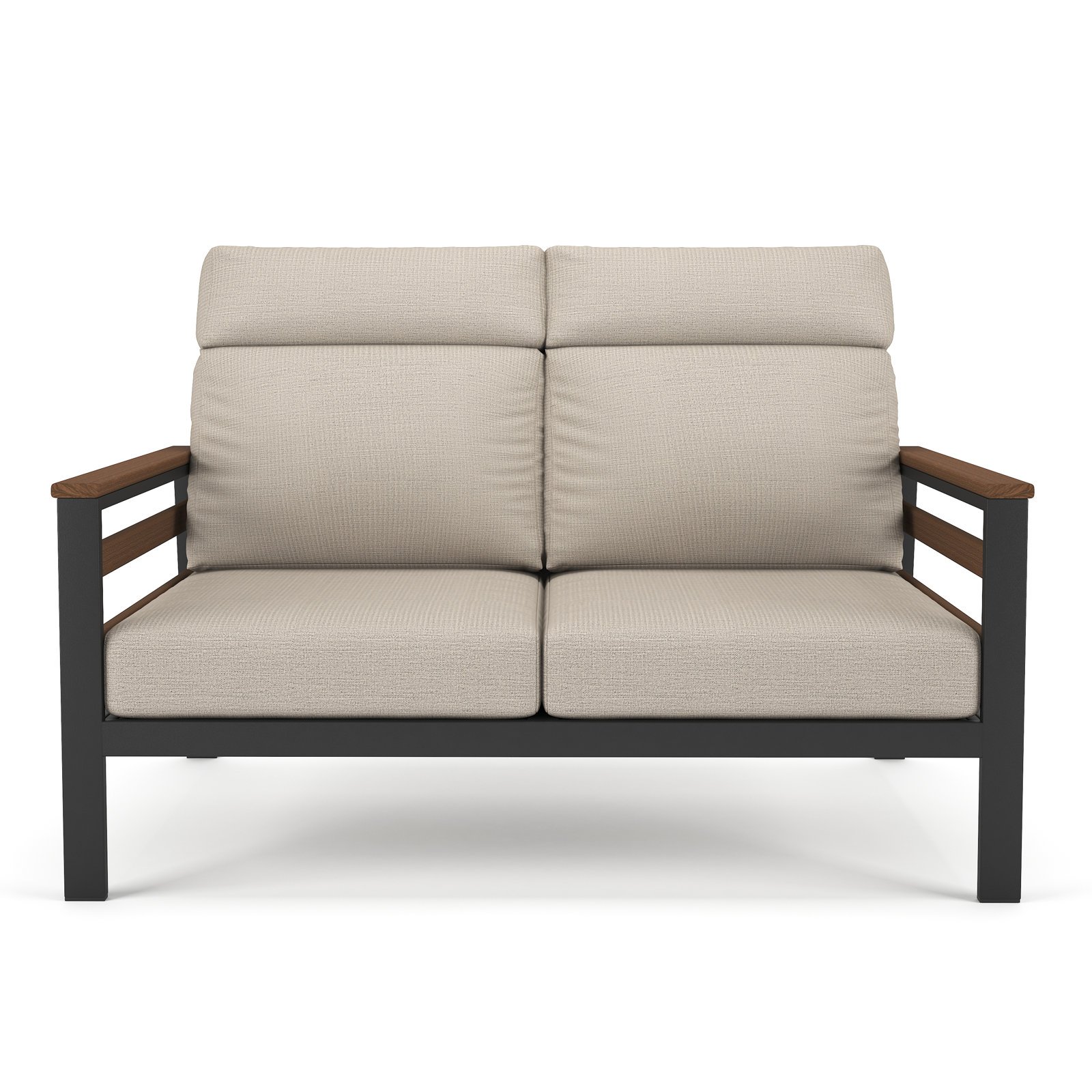 Townsend 55" Sunbrella® Patio Loveseat, Brown, Cast Silver