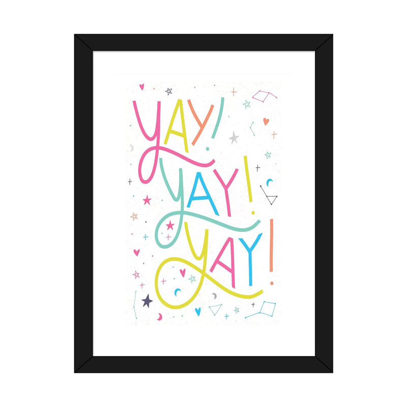 «Make Magic III» par Caroline Alfreds - impression d'art graphique, Blanc, Papier encadré noir, H 32 po x l 24 po x P 1 po