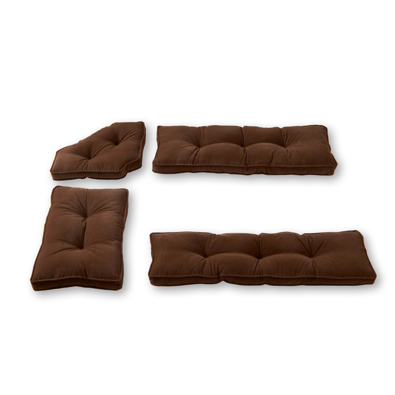 Ensemble de coussins de siège intérieur 4 pièces, Chocolat