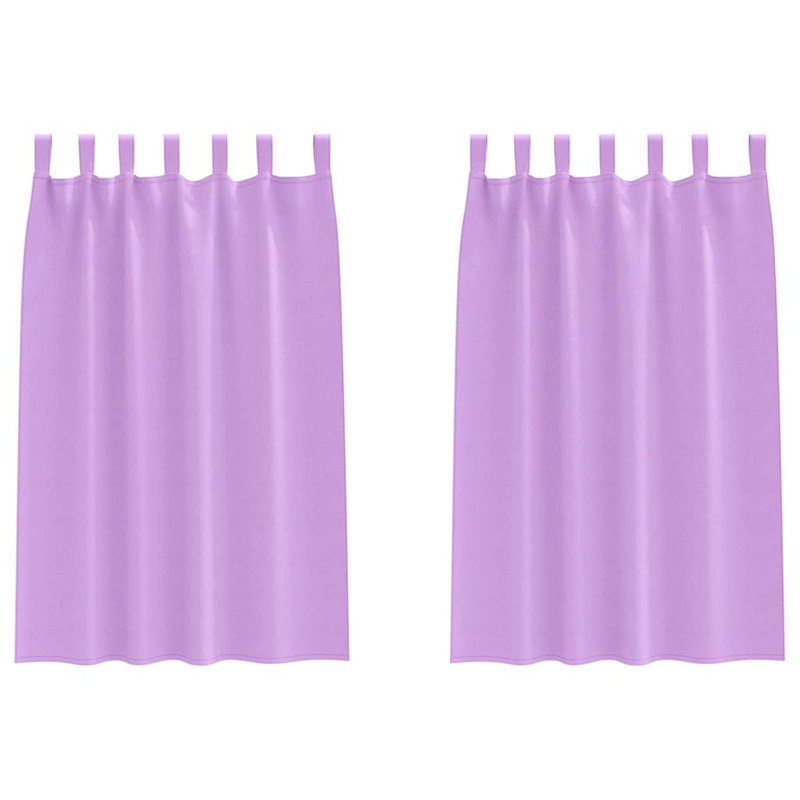Curtains With Curtains 2 Pcs Polyester, 175cm Width x 140cm Drop, Purple