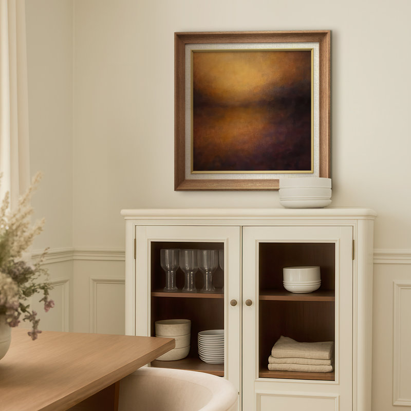 Golden Horizon Glow in Soft Ambient Light - Reproduction d'art encadrée sur papier, H 26 po x l 26 po x P 1,5 po