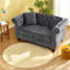 Canapés à compression, style Chesterfield en velours gris 58,8 po pour la maison