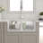  33" L X 20" W White Fireclay Farmhouse Kitchen Sink Ceramic Double Bowl