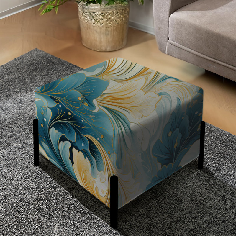 Désert Mirage Paisley VI - repose-pieds carré à motif cachemire