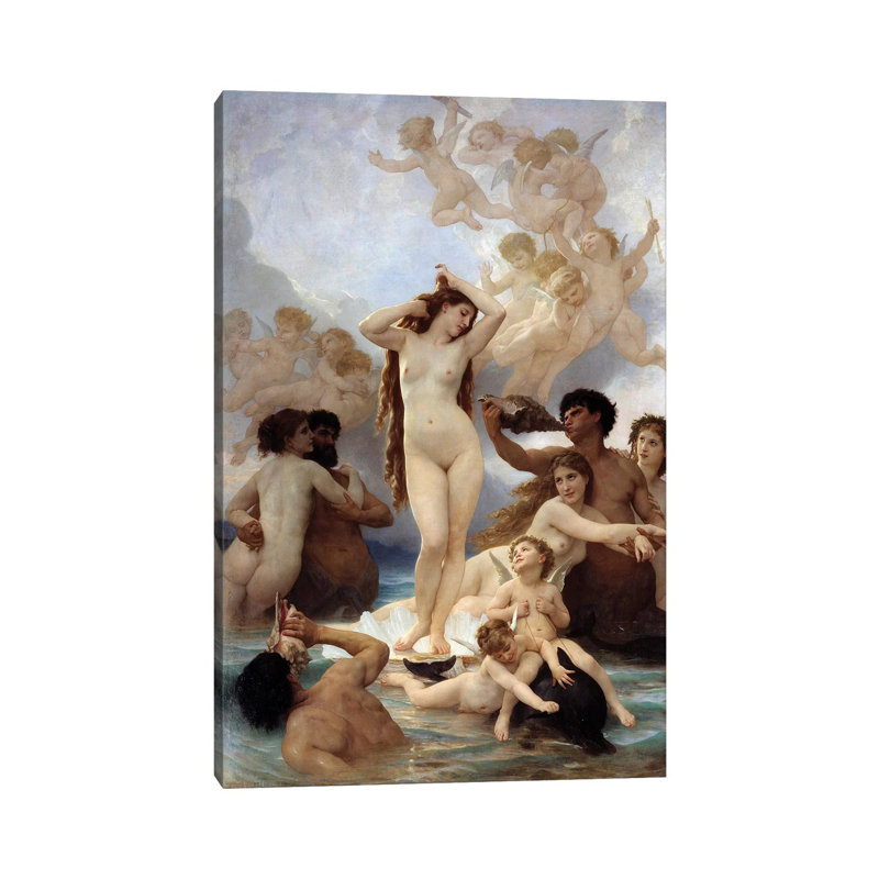 Birth Of Venus. 1879 by William-Adolphe Bouguereau - Wrapped Canvas Print, 20.32 cm H x 30.48 cm W