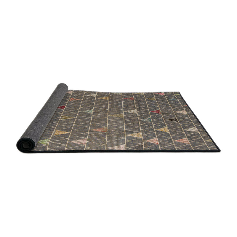 Tapis abstrait gris / brun Hao, Rond 4 pi