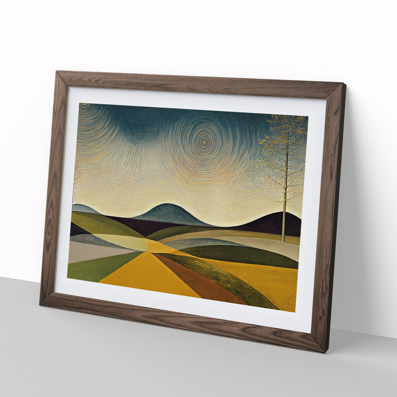 Showstopping Spring Meadow Landscape - Framed Print, 34cm H x 46cm W x 2cm D, Walnut
