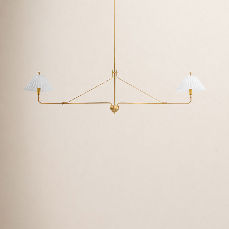 Gazania 2 - Light Gold Leaf Kitchen Island Pendant