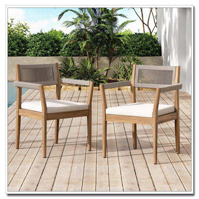 Chaises de salle à manger d'extérieur en bois d'acacia