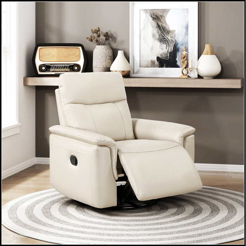 Fauteuil inclinable en cuir Luxury Comfort, Taupe