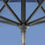 Parasol de patio gris 11 pi avec des nervures en aluminium sur toile Sunbrella-1333245250