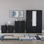 Tayce 4 Piece Bedroom Set (3 Drawer Bedside Chest X2, 5 Drawer Chest, 3 Door 2 Drawer Mirrored Wardrobe)-256944523