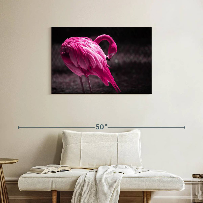 Magnifique flamant rose Brampt, H 24 po x l 36 po