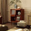 Brun massif + bois manufacturé + vitrines