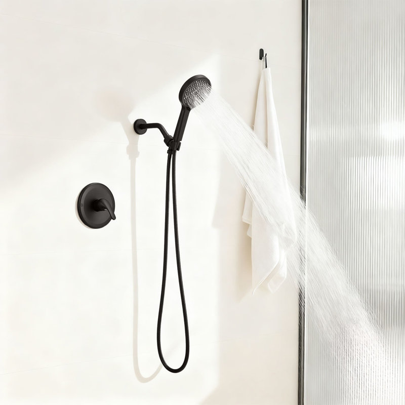Wall Mount Shower System Single Handle Shower Faucet Set Brass Shower Faucet Combo With Rough-In Valve