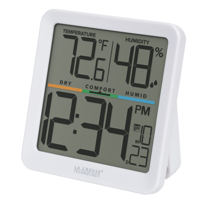Compteur de confort de fenêtre numérique à pile avec heure et date