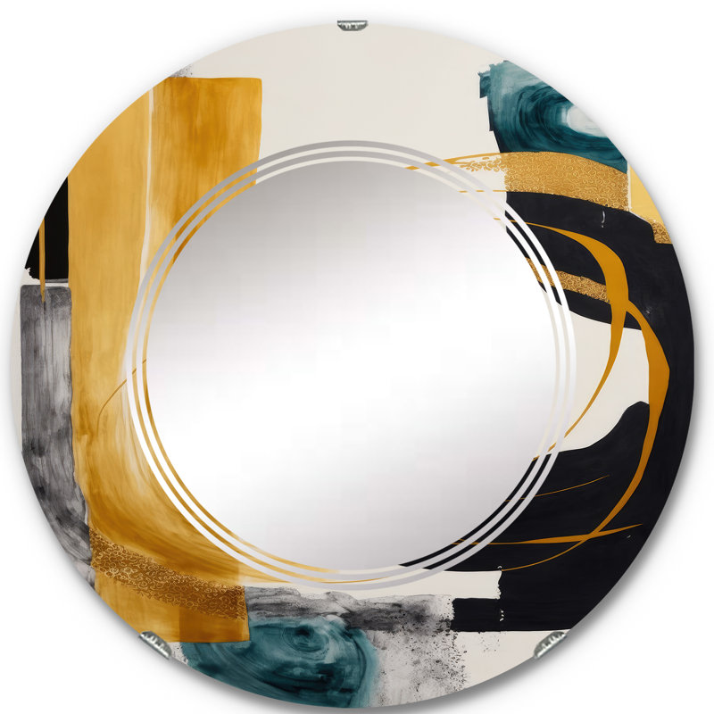 Rahsheen Modern Green Art Deco III - Miroir mural moderne transitionnel, 24 po x 24 po