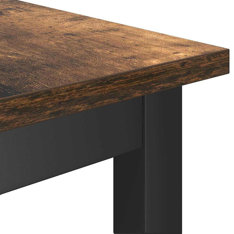Upholstered Bench, Smoked Oak