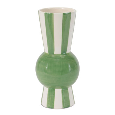 Vase effilé rayé H 8 po