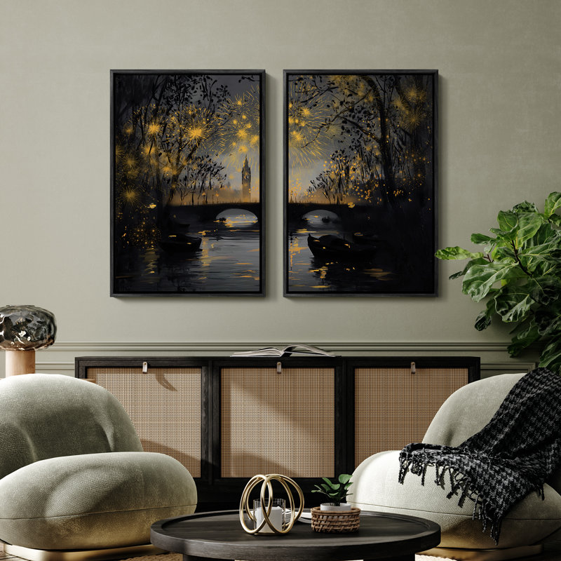 Art mural encadré rétro antique classique pour chambre à coucher, Noir, H 24 po x l 16 po
