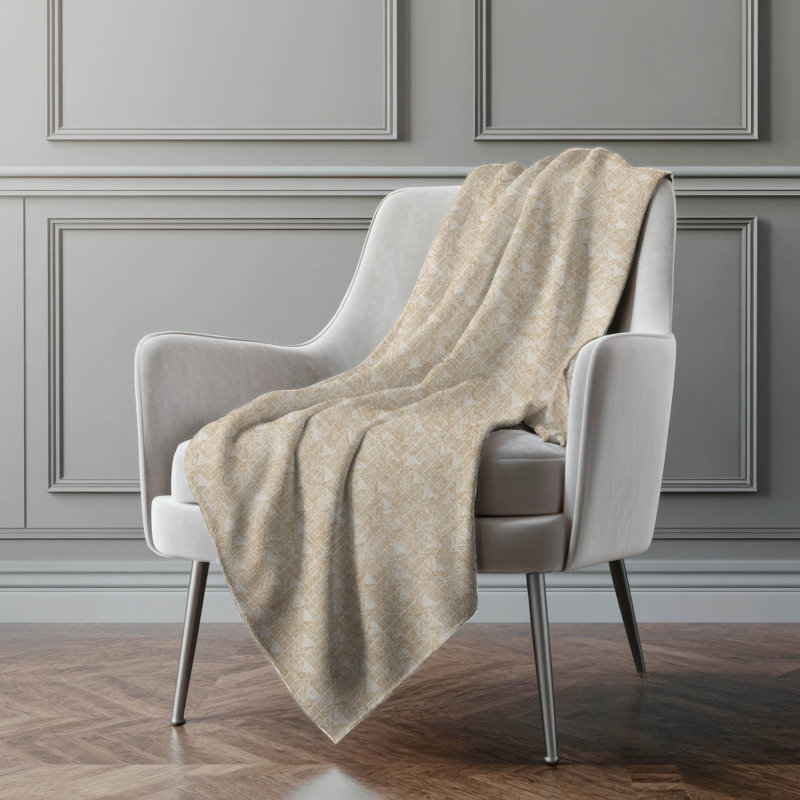 Jeté en sherpa Addison, Géométrique beige