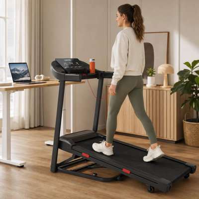 Foldable Treadmill with 15-Level Auto Incline, 3.0 HP Quiet Motor, 350 lb Capacity, LED Display & Shock Absorption, Compact Storage for Home Apartment