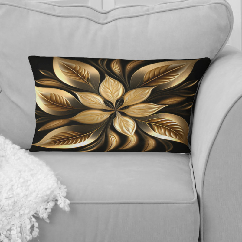 Coussin Golden Lily On Black III - Lily