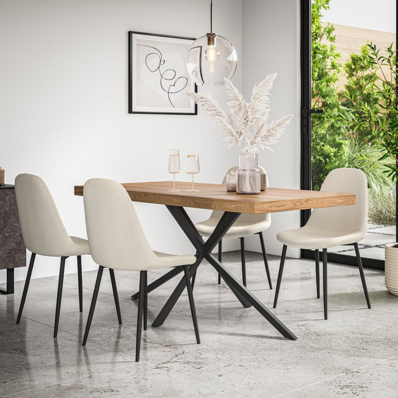 Mauch 6 - Person Dining Set, Oak/Black/Ivory