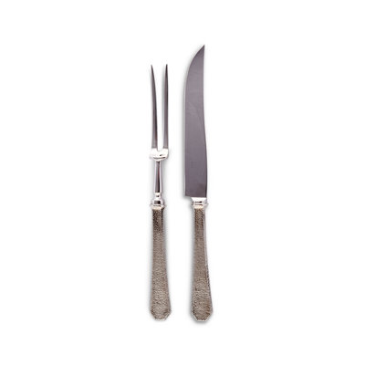 Vagabond House Arche of Bees Pewter Hammered 2 Piece Carving Set