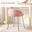 Chaise de coiffeuse avec tabouret d'appoint à dossier bas pour salle de bain et salon, velours, rose-1164847274