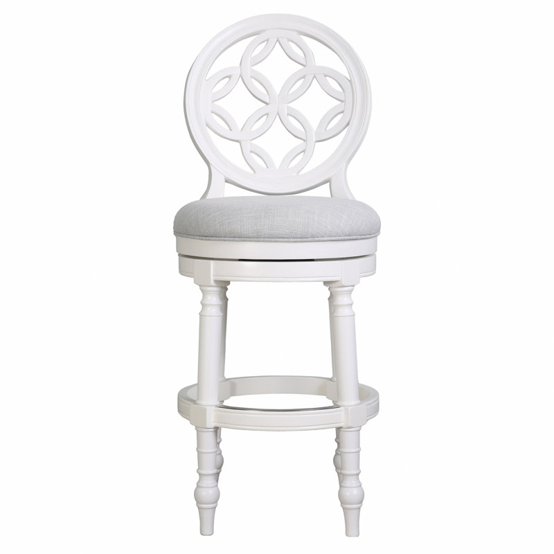 Tabouret de bar 31 po avec dossier et siège pivotant en bois blanc 31 po, 1 pièce