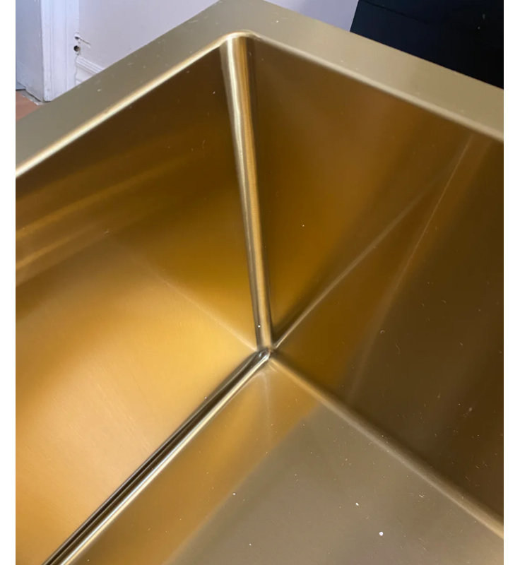 Évier en acier inoxydable brossé de calibre 16 monté sur le comptoir ou sous le comptoir - brossé 22 po x 17 po x 12 po